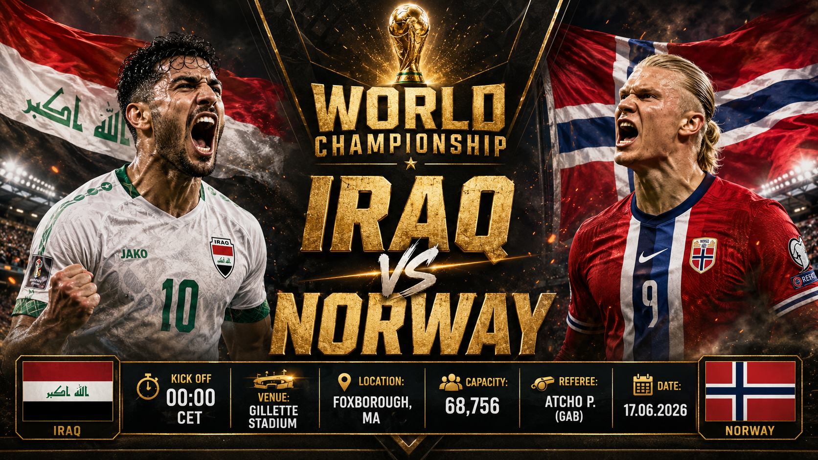 Irak - Norge : Taktisk cynism möter offensiv elit i gruppöppningen i Boston